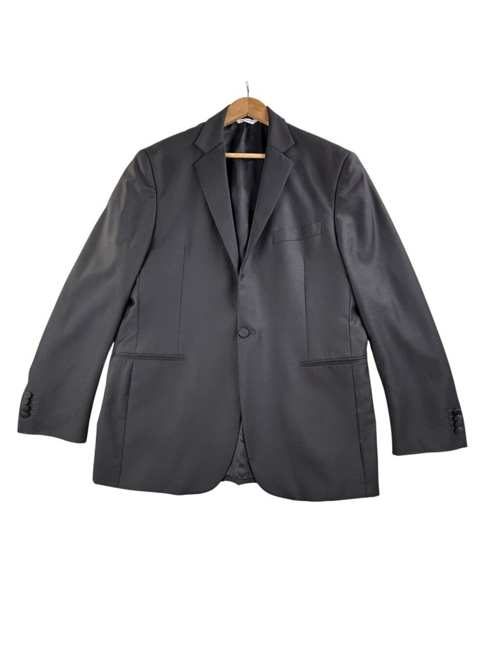 Yves Saint Laurent Suit Jacket Mens 44 Black Wool Tuxedo Made In Italy Formal